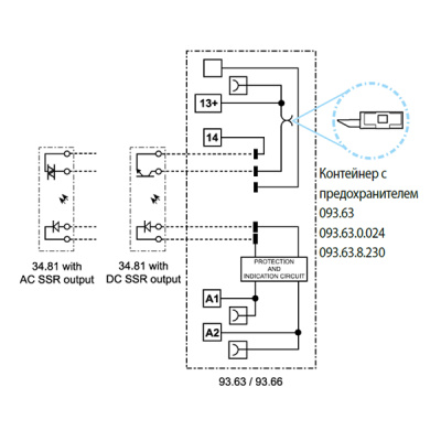 393002408240 | Интерфейсное реле твердотельное, винтовые клеммы, серия 39, 24…240В AC/DC, 2 А, 1 НО, Finder