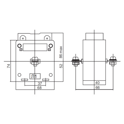 50171DEK | Трансформатор тока ТОП-0,66 0,5 25/5 5ВА, Dekraft