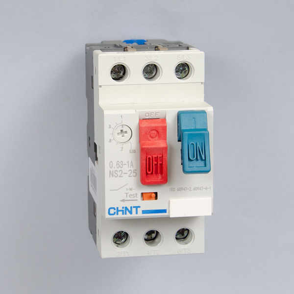 Автоматический выключатель защиты двигателя NS2-25 0.63-1А, Chint, ch495076