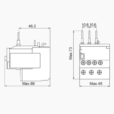 23102DEK | Реле электротепловое для контакторов 09-18A 0,18-0,25А РТ-03, Dekraft