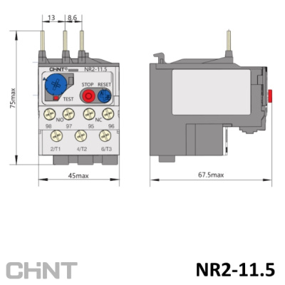 268168 | Тепловое реле NR2-11.5 0.4-0.63А, Chint