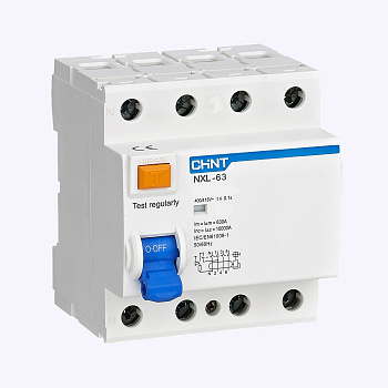 280787 | УЗО NXL-63 4P 63А 30мА 6кА тип AC, Chint