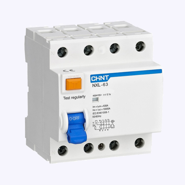 280786 | УЗО NXL-63 4P 40А 30мА 6кА тип AC, Chint