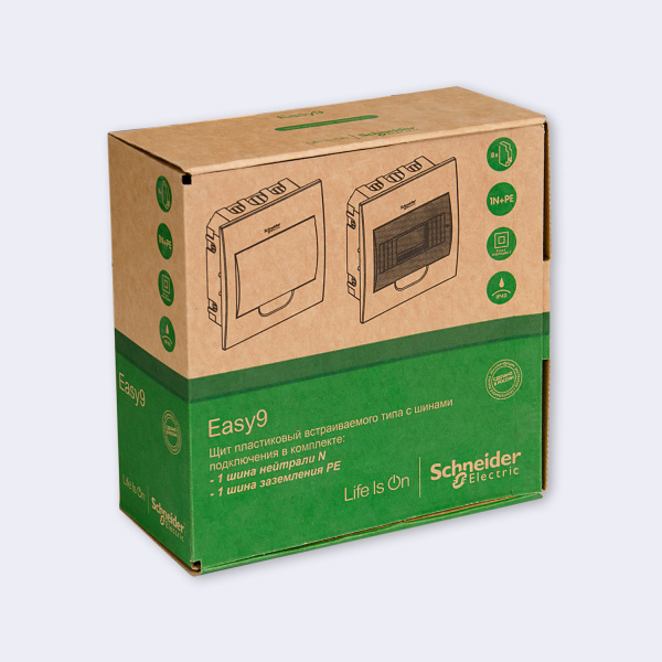EZ9E108S2FRU | City9 Box корпус встраиваемый с проз. дв. 1ряд/8мод, Systeme Electric