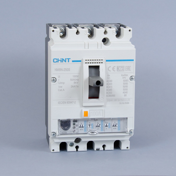 271333 | Автоматический выключатель NM8N-250S EN 3P 100А 50кА с электронным расцепителем, Chint