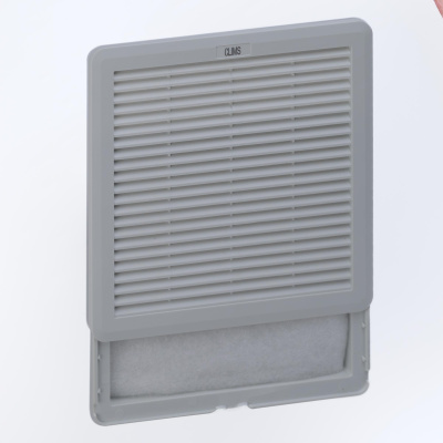 Вентилятор с фильтром 586 м3/ч, 230В AC, Slide 250х250мм, вырез 223x223мм, RAL7035