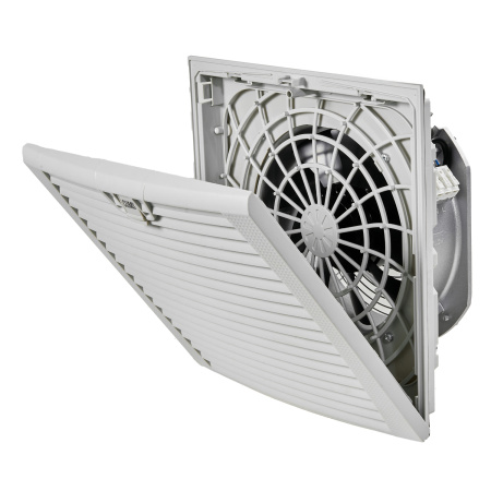Вентилятор с фильтром 380/550 м3/ч, 200-240В AC, Flip 323х323мм, вырез 292x292мм, RAL7035