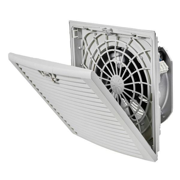 Вентилятор с фильтром 380/550 м3/ч, 200-240В AC, Flip 323х323мм, вырез 292x292мм, RAL7035