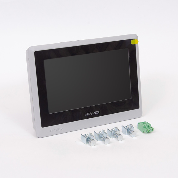 IT7070E | HMI 7 дюймов, LCD экран, разр. 800*480, цветность 24бит , 24В DC, 2 x RS485, 1 x RS232, 1 x USB mini, Inovance