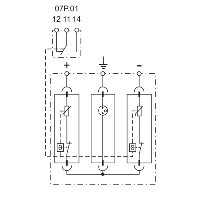7P2690001015 | УЗИП для пост. тока серии 7P, 2P+PE, класс 2, Finder