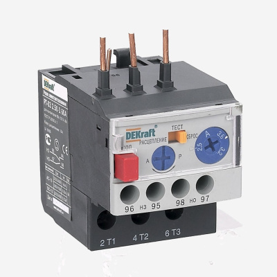 23101DEK | Реле электротепловое для контакторов 09-18A 0,12-0,18А РТ-03, Dekraft