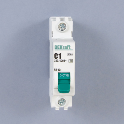 11049DEK | Автоматический выключатель ВА-101 1P 1А C 4.5кА, Dekraft