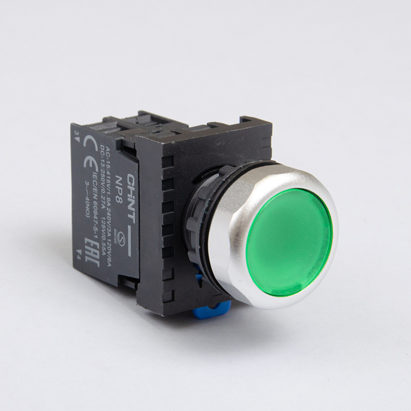 667240 | Кнопка управления NP8-10BND 1НО зеленая AC/DC24В(LED) IP65, Chint
