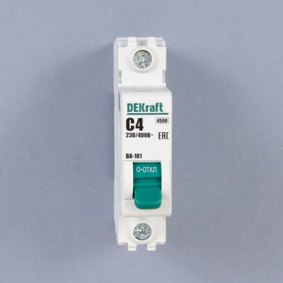 11149DEK | Автоматический выключатель ВА-101 1P 4А C 4.5кА, Dekraft