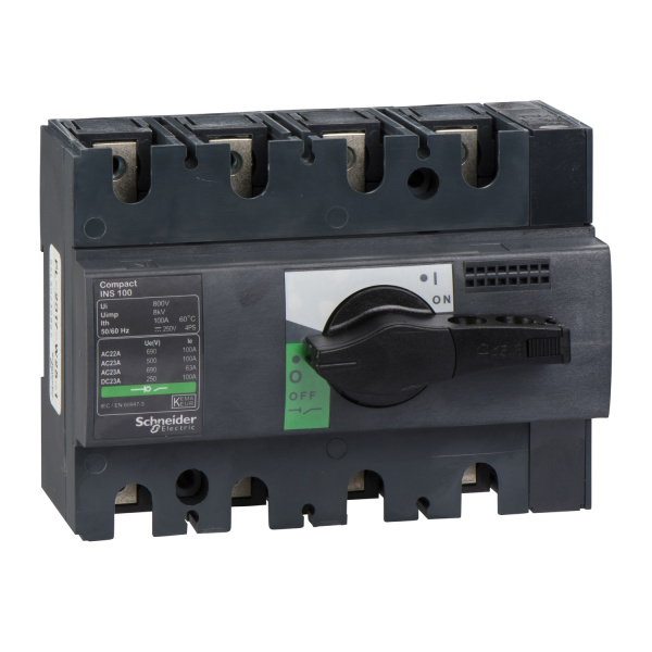 28909 | Выключатель нагрузки INS100 100 A 20кА 4P, Schneider Electric