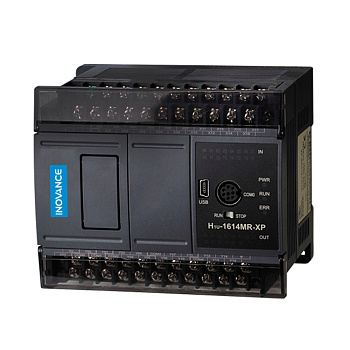 H1U-1614MT-XP | ПЛК H1U 16 дискретных входов, 14 выходов транзисторных NPN, 1 x RS485, 1 x  RS422, 1 x  USB, Inovance