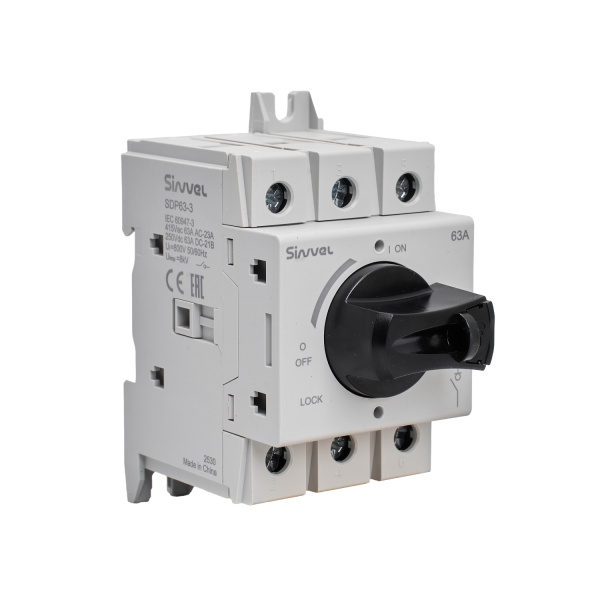 SDP63-3 | Выключатель-разъединитель, 63 А, 3Р, ручка прямого монтажа с блокировкой, Sinvel