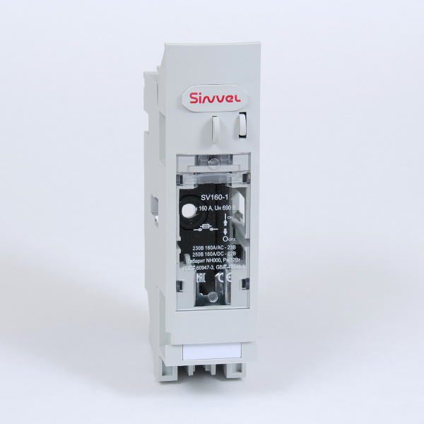SV160-1 | Горизонтальный ПВР, 160 A, 000, 1P,  хомутные зажимы 1,5-50 мм2, Sinvel 