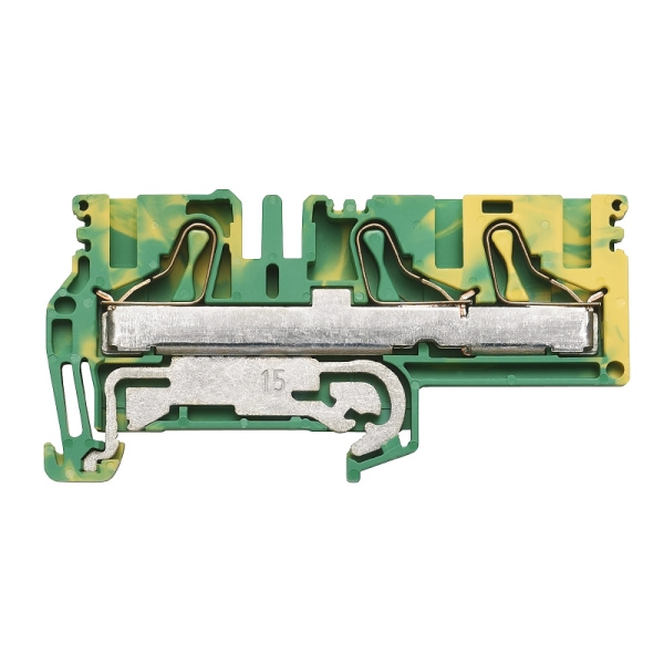 1896190000 | PPE 6/10/3AN Клеммы PE, PUSH IN, 6 mm², 1200 A (10 мм²), зеленый/желтый (упак.-25шт), Weidmuller