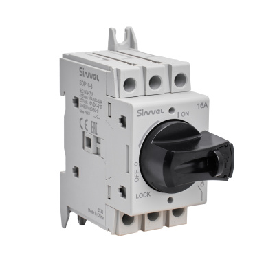 SDP16-3 | Выключатель-разъединитель, 16 А, 3Р, ручка прямого монтажа с блокировкой, Sinvel