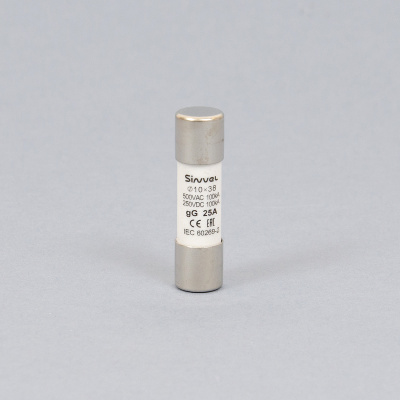 SV1038-25 | Плавкая вставка 25 А, gG, 10х38 мм, 500 В АС/ 250 B DC, Sinvel 