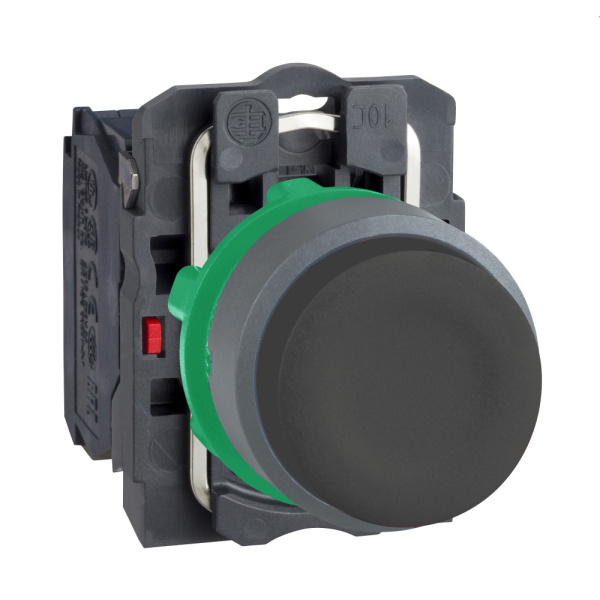 XB5AP21C0 | Кнопка с колпачком без подсветки, с возвратом, 1НО, чёрная, C0, Schneider Electric