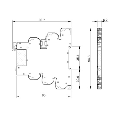 396172200060 | Интерфейсное реле, пружинные клеммы, серия 39, 220В DC, 6 A, 1 CO, AgNi, Finder