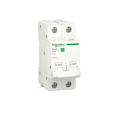 R9F12216 | Автоматический выключатель кривая С 16А 2P 6кА, Schneider Electric