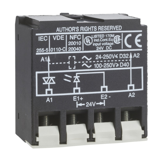 LA4DWB | Интерфейсный твердотельный релейный модуль, управление 24…250В AC, Schneider Electric