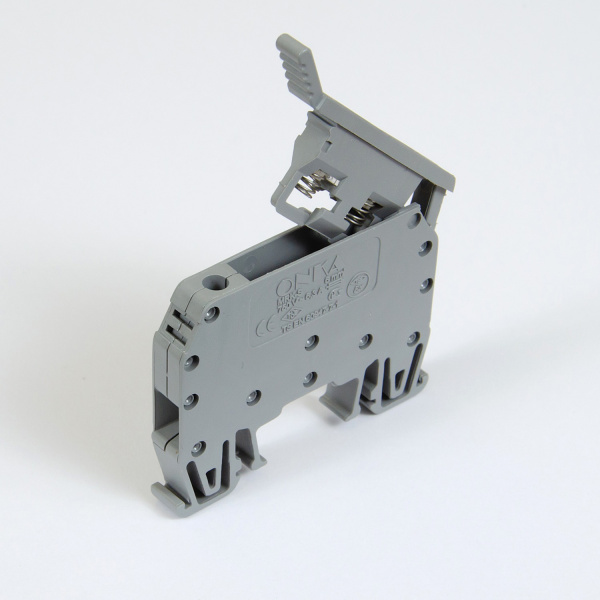 1010259 | Клеммник с держ. предохр. (5х20) с индикацией 12V AC/DC на DIN-рейку, 6 мм.кв. (, Onka