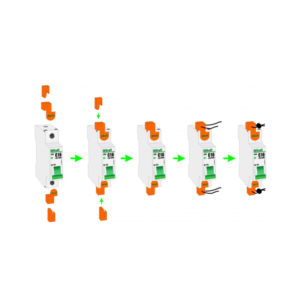 18039DEK | Заглушки клеммные пломбируемые для ВА-103 ком, Dekraft