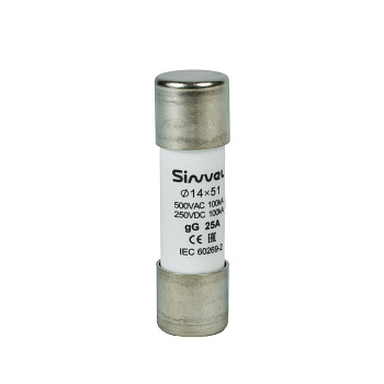 SV1451-25 | Плавкая вставка 25 А, gG, 14х51 мм, 500 В АС/ 250 B DC, Sinvel 