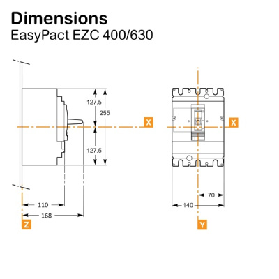 EZC400N3350N | Автоматический выключатель EZC400H TM-D 3P3d 350А 36кА, Schneider Electric