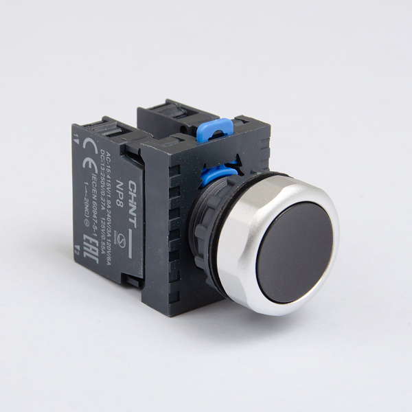 667112 | Кнопка NP8-11BN/2 чёрная, 1НО+1НЗ, IP65, Chint