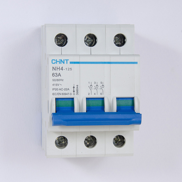 398044 | Выключатель нагрузки NH4-125 3P 63А (DB), Chint
