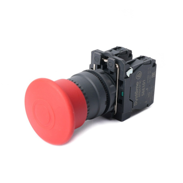 SB5AT845 | Кнопка, грибовидный толкатель 40мм, возврат вытягиванием, пластик, 1НО+1НЗ, Systeme Electric