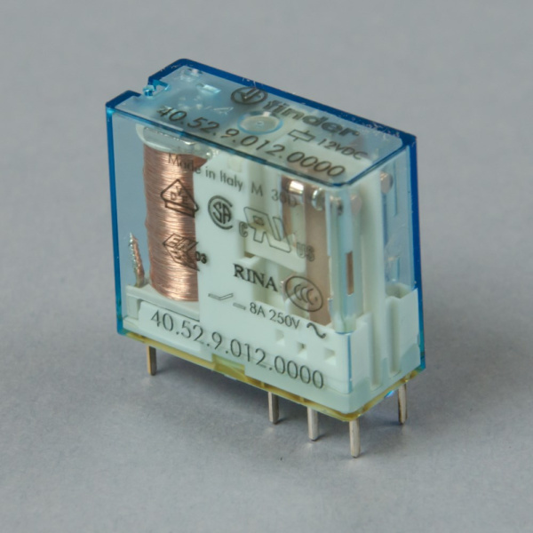 405290120000 | Миниатюрное реле, серия 40, 12В DC, 8А, 2CO, Finder