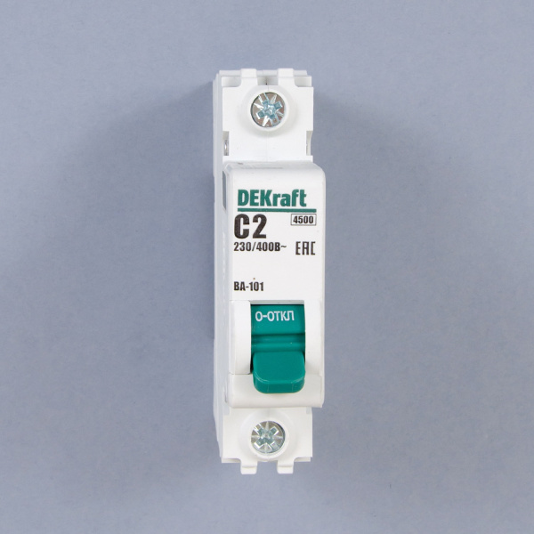 11050DEK | Автоматический выключатель ВА-101 1P 2А C 4.5кА, Dekraft