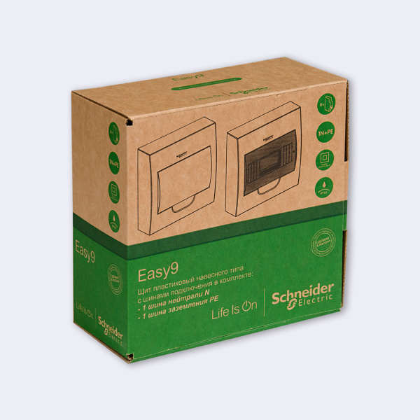 EZ9E108P2SRU | City9 Box корпус навесной с белой дв. 1ряд/8мод, Systeme Electric