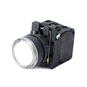 SB5AW31B5 | Кнопка белая, пластик, 24В DC, 1НО+1НЗ, Systeme Electric