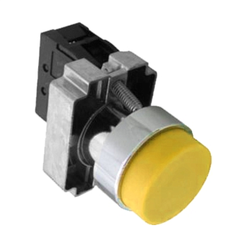 575485 | Кнопка NP2-BL55, жёлтая, выступающая, металл, 1НО+1НЗ, IP40, Chint