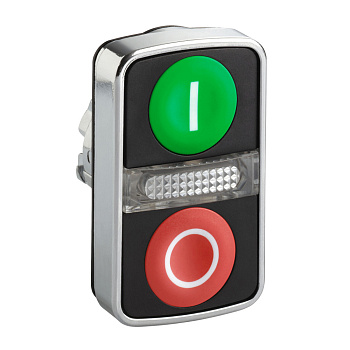 ZB4BW7A3741 | Головка кнопки двойная Зелёная "I"/Красная "O" + LED, Schneider Electric