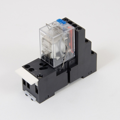 HF18-024DC-2 | Комплект реле: колодка винт;пластиковая клипса;маркер + реле Hongfa 2CO 12A; AgNi; катушка 24B DC