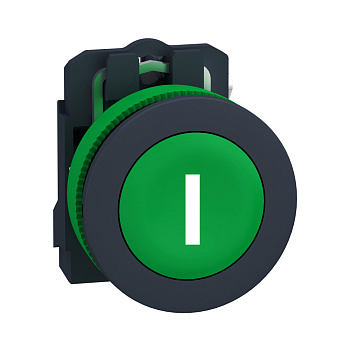XB5FA3311 | Кнопка без подсветки, с возвратом, 1НО, зелёная, маркировка "I", Schneider Electric