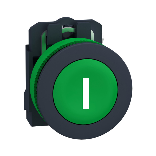 XB5FA3311 | Кнопка без подсветки, с возвратом, 1НО, зелёная, маркировка "I", Schneider Electric