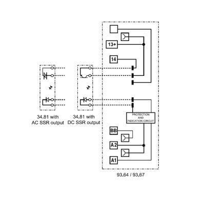 394072207048 | Интерфейсное реле твердотельное, винтовые клеммы, серия 39, 220В DC, 0,1 А, 1 НО, Finder