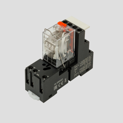 HF18-230AC-4 | Комплект реле: колодка винт;пластиковая клипса;маркер + реле Hongfa 4CO 6A; AgNi; катушка 230B AC