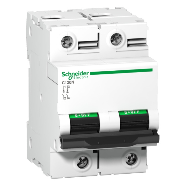 A9N18383 | Автоматический выключатель Acti9 C120N 2п 80А, кривая D, 10кА, Schneider Electric