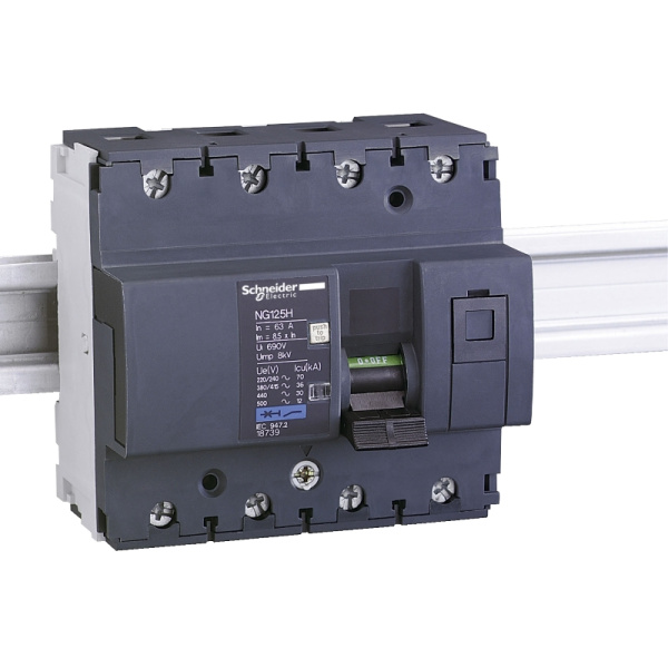 18734 | Автоматический выключатель, серия NG125 H, 4p, 20А, кривая C, 36кА, Schneider Electric