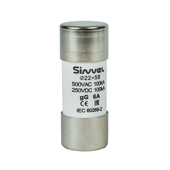 SV1451-6 | Плавкая вставка 6 А, gG, 14х51 мм, 500 В АС/ 250 B DC, Sinvel 